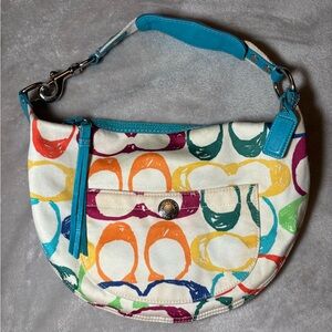 Vintage Coach Signature Monogram Hampton Scribble Hobo Bag